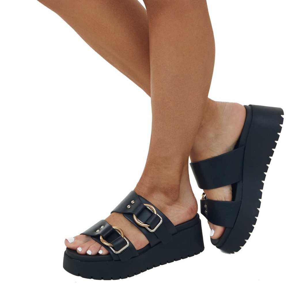 Black platform sandals - Picture 6 of 7